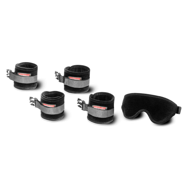 Black Label Seduction Cuff Kit Black Microfiber - LustyBanana