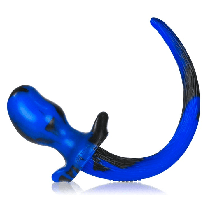 BULLDOG, puppy tail buttplug, POLICE SWIRL, Large - LustyBanana