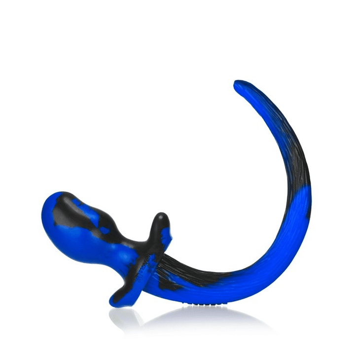 BULLDOG, puppy tail buttplug, POLICE SWIRL, Large - LustyBanana