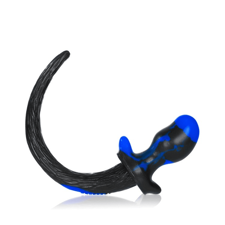 BULLDOG, puppy tail buttplug, POLICE SWIRL, Large - LustyBanana