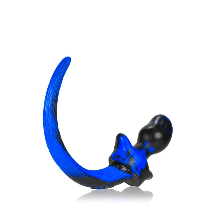 BULLDOG, puppy tail buttplug, POLICE SWIRL, Large - LustyBanana