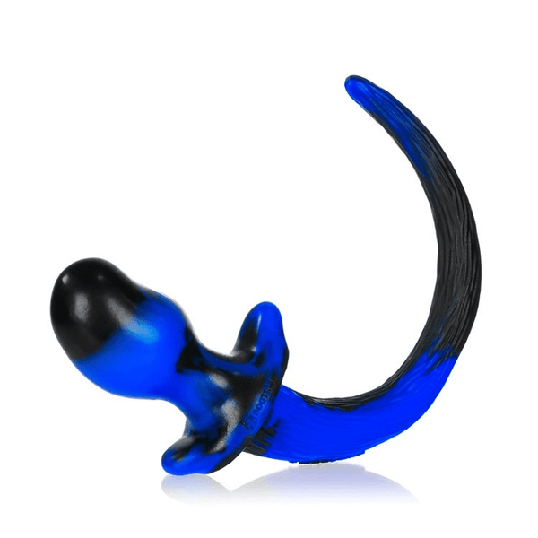 BULLDOG, puppy tail buttplug, POLICE SWIRL, Large - LustyBanana