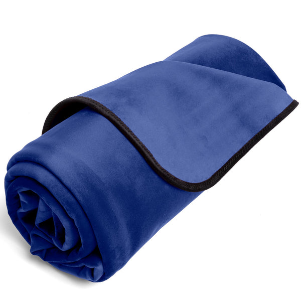 Fascinator Throw Royal Blue Velvish - Travel Size - LustyBanana