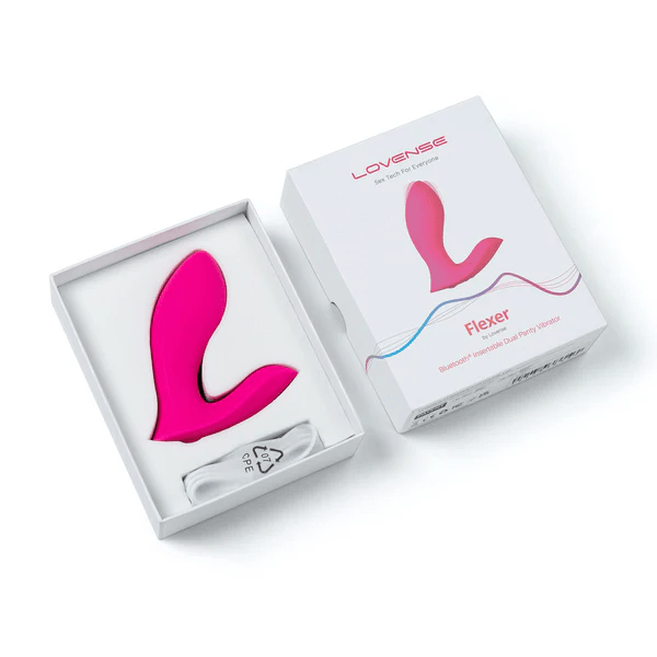 FLEXER BLUETOOTH INSERTABLE DUAL PANTY VIBRATOR - PINK - LustyBanana