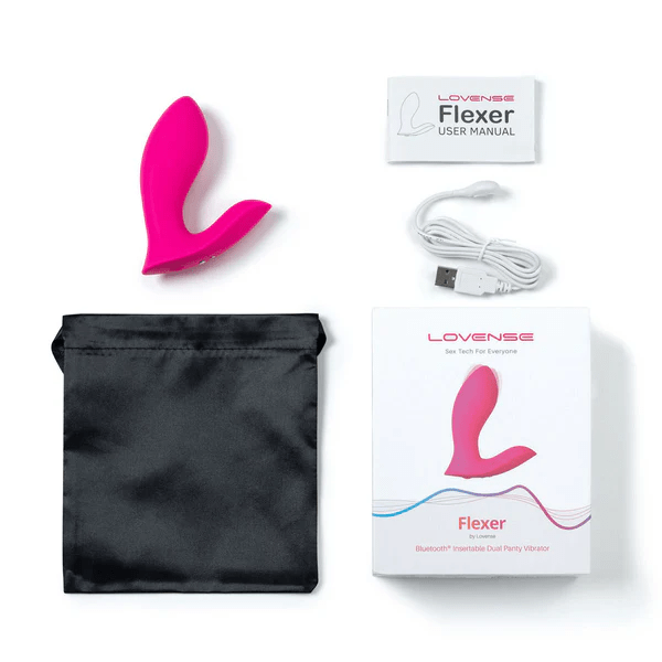 FLEXER BLUETOOTH INSERTABLE DUAL PANTY VIBRATOR - PINK - LustyBanana