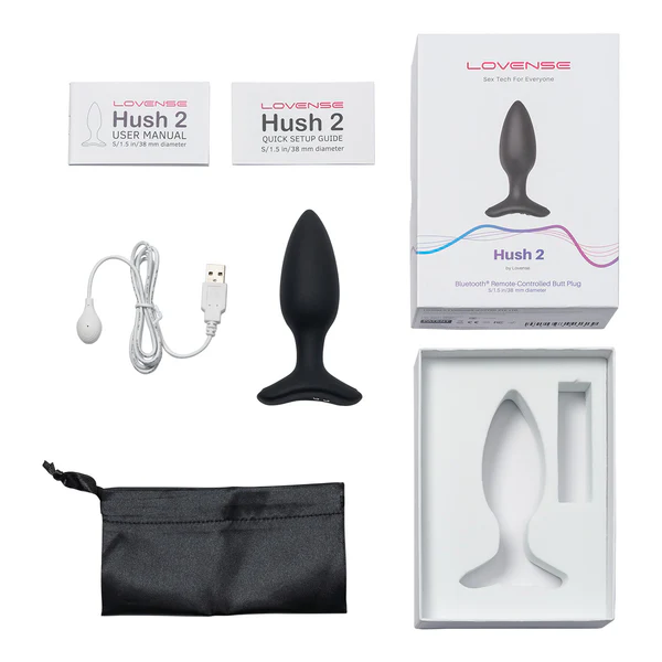 HUSH 2 1.5&quot BLUETOOTH BUTT PLUG - BLACK