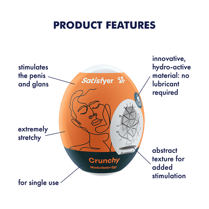 Masturbator Egg Single (Crunchy) Orange - LustyBanana