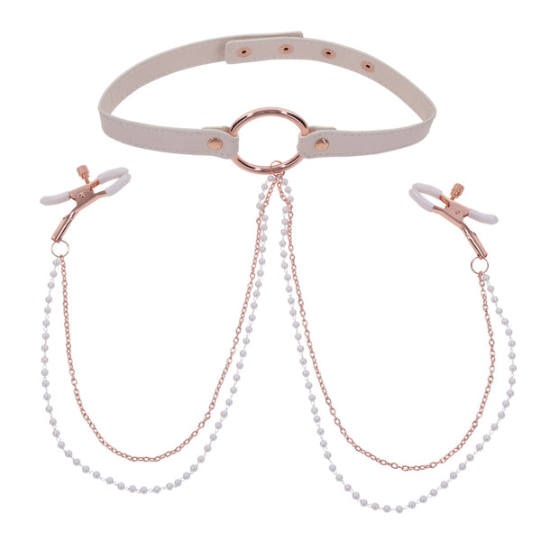 Peaches ?n CreaMe Collar with Nipple Clamps