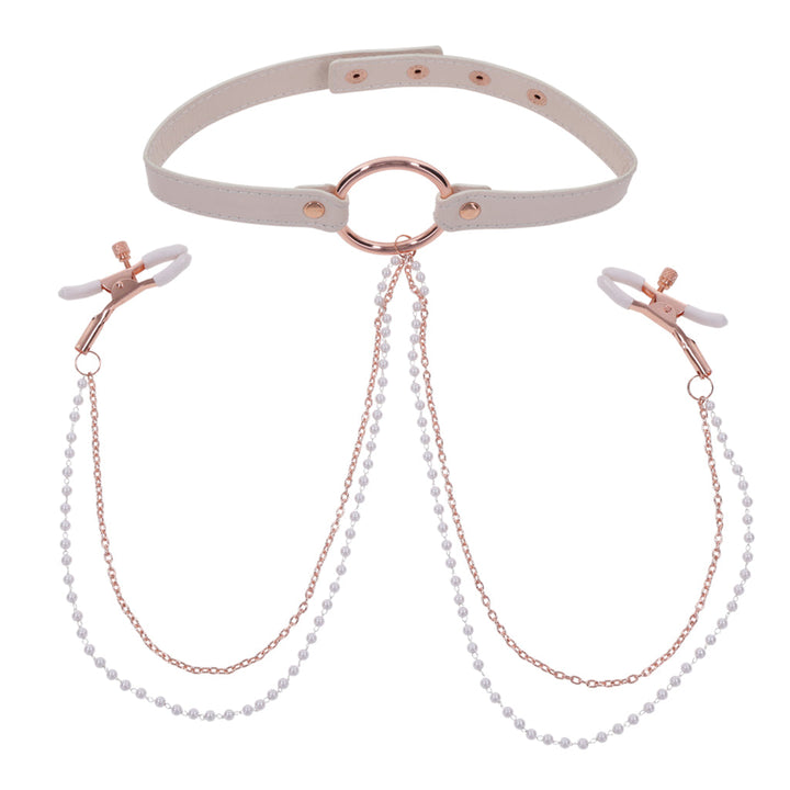 Peaches ?n CreaMe Collar with Nipple Clamps