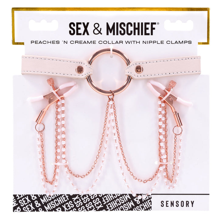Peaches ?n CreaMe Collar with Nipple Clamps