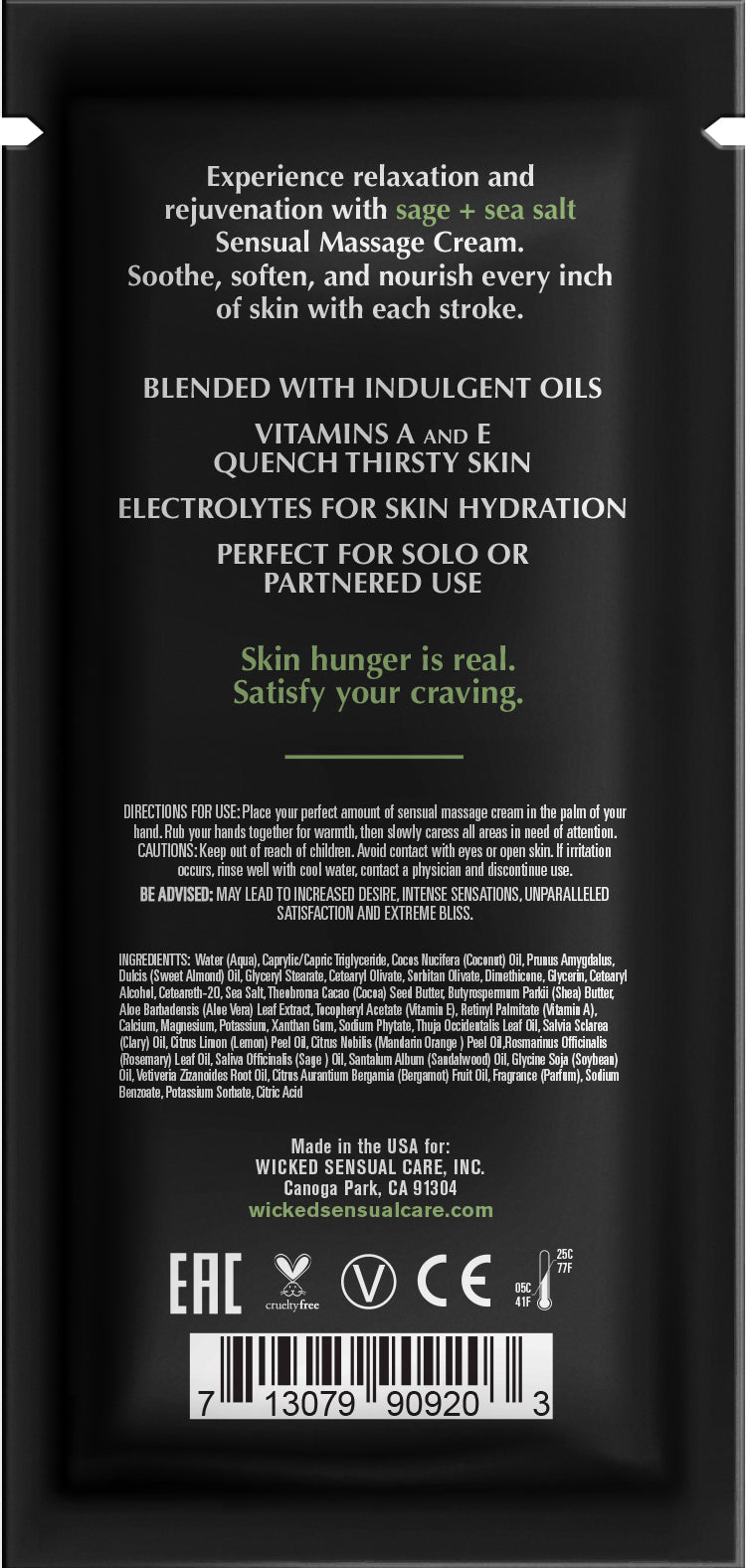 Sage  Sea Salt Massage Cream .34oz