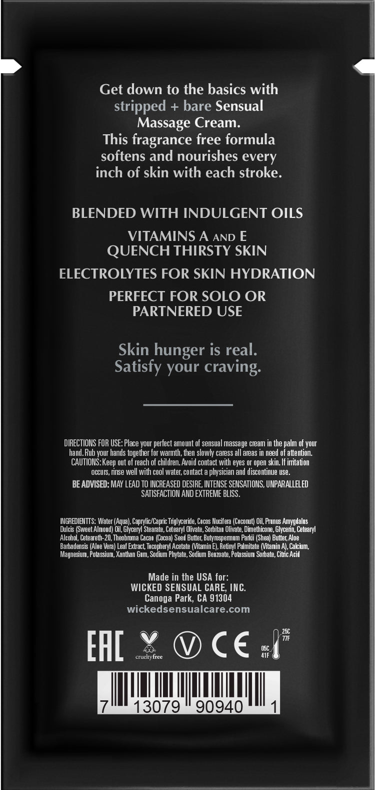 Stripped  Bare Massage Cream .34oz